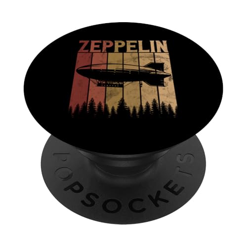 Retro Zeppelin 70er 80er Jahre Dirigible Luftschiff Zepelin Zepplin PopSockets Klebender PopGrip von Retro Vintage Zeppelin Dirigible Airship Tee