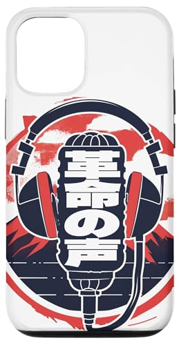 Hülle für iPhone 12/12 Pro Revolutionäres Mikrofon mit Kopfhörern im japanischen Design von Revolutionary Podcast Art