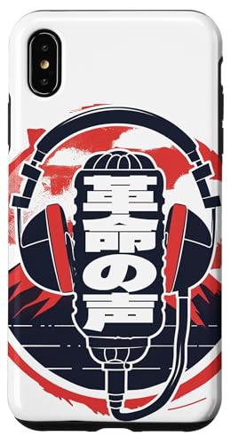 Hülle für iPhone XS Max Revolutionäres Mikrofon mit Kopfhörern im japanischen Design von Revolutionary Podcast Art