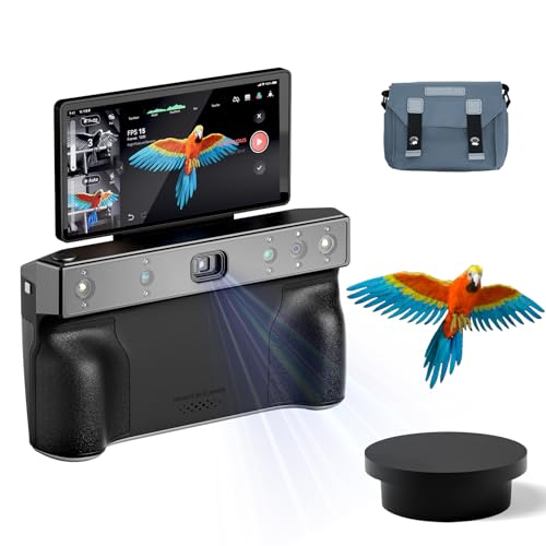 Revopoint MIRACO Pro 32GB Laufspeicher Hochgesch Scanner 3D Scanner für 3D Drucker Handheld WiFi mit 180° Flip Screen, 5000 mAh Schnelllade-Akku, bis zu 0,02 mm Präzision, Vollfarb RGB Kamera von Revopoint