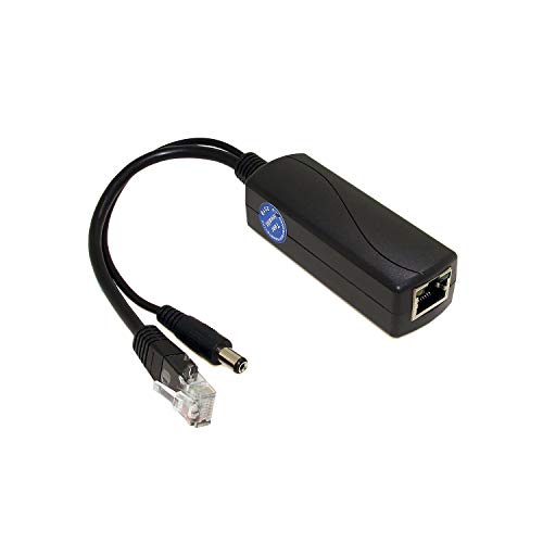 Revotech 12V/1A Aktiver PoE Splitter DC 5.5 * 2.1mm Stecker, 48V PoE auf DC 12V/1A Ausgang, 10/100Mbps Kompatibel mit IEEE802.3af/at, PoE Adapter für Nicht PoE IP Kamera (PS5712P) von Revotech