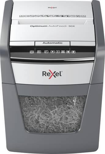 Rexel Optimum AutoFeed+ 50X Aktenvernichter 50 Blatt Partikelschnitt 4 x 28mm P-4 20l Vernichtet auc von Rexel