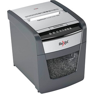 Rexel Optimum AutoFeed+ 50X Aktenvernichter mit Partikelschnitt P-4, 4 x 28 mm, bis 50 Blatt, schwarz von Rexel