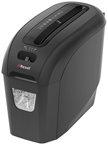 Rexel Prostyle+ 2104005 5 Blatt Manueller Kreuzschnitt Aktenvernichter für Zuhause oder kleines Büro, 7,5 Liter Mülleimer, Schwarz von Rexel