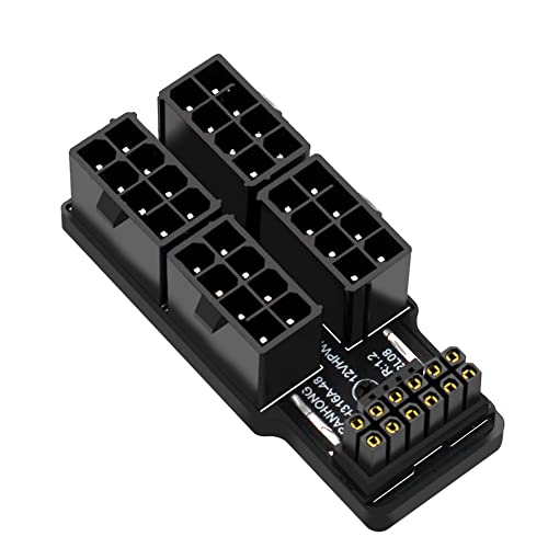 Reykentu 4X8Pin 40 Series Grafikkarte ATX3.0 12VHPWR 12+4P 600W 180 Grad Stromwandler für 4080 4090 Grafikkarte Schwarz von Reykentu