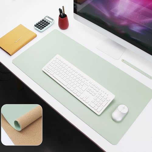 Reyox Dünn Schreibtischunterlage aus PU Leder Einfarbiges, Groß Tischschutz Rutschfest Mauspad, Kork Matte für Tastatur und Maus, Grün, 80×40cm Reyox Dünn Schreibtischunterlage aus PU Leder Einfarbiges, Groß Tischschutz Rutschfest Mauspad, Kork Matte für Tastatur und Maus, Grün, 80×40cm von Reyox