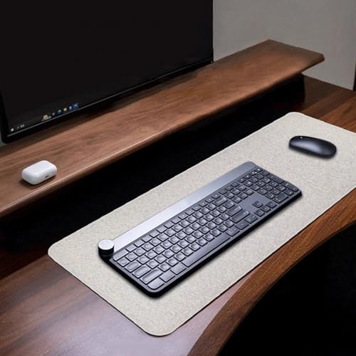 Reyox Schreibtischunterlage aus Baumwollleinen, Saugfähig Mauspad, Tischschutz mit Rutschfester Gummirückseite, Matte für Tastatur, Grau, 80×30×0.4cm Reyox Schreibtischunterlage aus Baumwollleinen, Saugfähig Mauspad, Tischschutz mit Rutschfester Gummirückseite, Matte für Tastatur, Grau, 80×30×0.4cm von Reyox