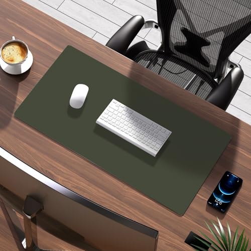 Reyox Wasserdichte Schreibtischunterlage aus PU Leder, Großer Mauspad Tischschutz Rutschfester, Matte für Tastatur und Maus, Dunkelgrün, 100×50cm Reyox Wasserdichte Schreibtischunterlage aus PU Leder, Großer Mauspad Tischschutz Rutschfester, Matte für Tastatur und Maus, Dunkelgrün, 100×50cm von Reyox