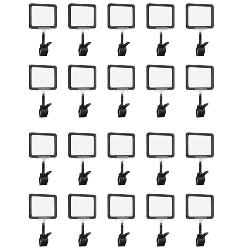 Rfeeuubft 20 StüCk Clip-On-Schilderhalter, Drehbare Etikettenklammern, Einzelhandelswarenregal, Display-Clip, Schilderhalteklemme von Rfeeuubft