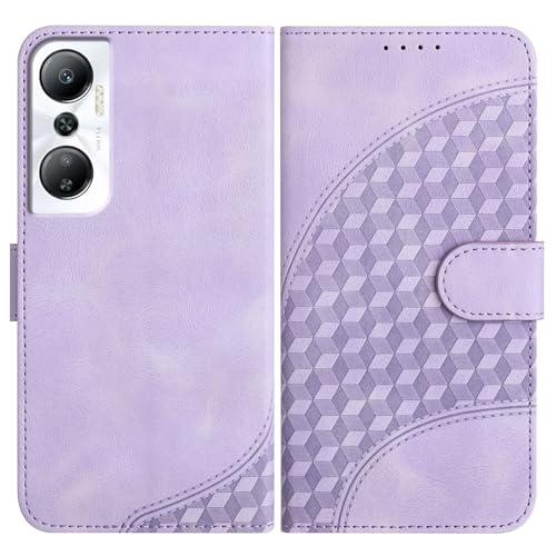 Rfvzubemok Kompatibel mit Infinix Hot 20 4G Hülle,(PU-Leder+TPU-Weichschale) Kompatibel mit Infinix Hot 20 4G Magnetischer Verschluss Wallet Cover Flip Wallet Case Purple von Rfvzubemok