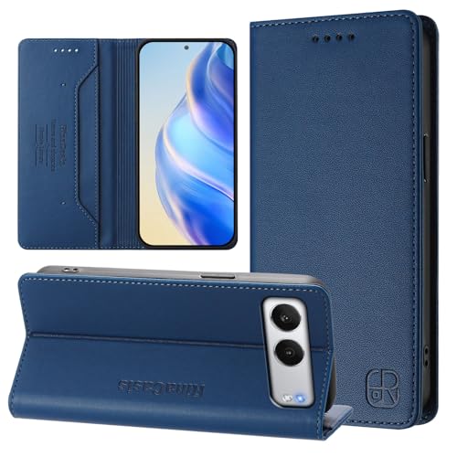 Rfvzubemok Kompatibel mit OnePlus Nord 4 5G Brieftasche mit Magnetverschluss Hülle,Kompatibel mit OnePlus Nord 4 5G Flip-Kickstand-Gehäuse Blue von Rfvzubemok