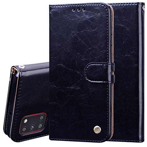 Rfvzubemok Kompatibel mit Samsung Galaxy A31 A315F Brieftasche Magnetverschluss Etui Hülle,Kompatibel mit Samsung Galaxy A31 A315F Flip-Kickstand-Gehäuse Black von Rfvzubemok