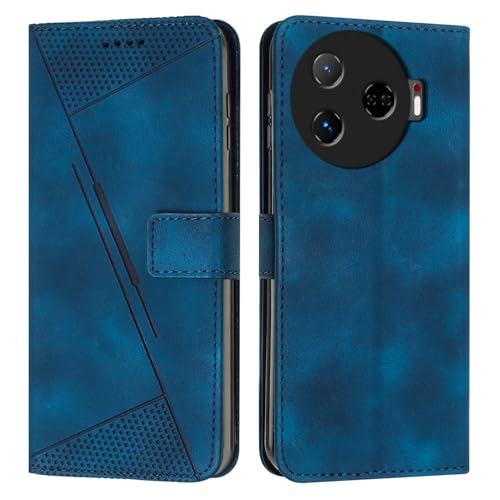 Rfvzubemok Kompatibel mit Tecno Camon 30 Pro 5G Flip-Kickstand-Gehäuse Hülle,Kompatibel mit Tecno Camon 30 Pro 5G Brieftasche mit Magnetverschluss Blue von Rfvzubemok