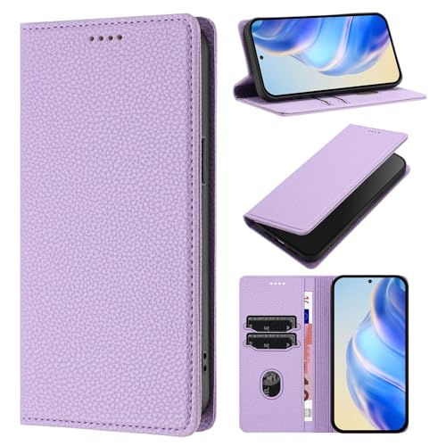 Rfvzubemok Kompatibel mit Vivo Y28 4G (Not 5G) Kartenhalter Abdeckung,Kompatibel mit Vivo Y28 4G (Not 5G) Flip Kickstand Magnetischer Verschluss Brieftasche Purple von Rfvzubemok