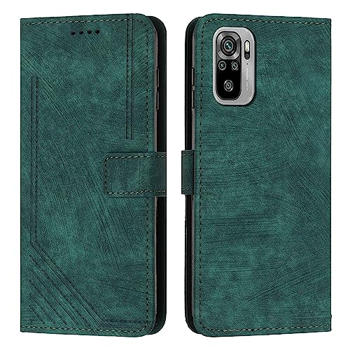 Rfvzubemok Kompatibel mit Xiaomi Poco M5s 4G Brieftasche mit Magnetverschluss Hülle,Kompatibel mit Redmi Note 10 4G M2101K7 / Note 10S 4G / Note 11 SE (India) 4G Flip-Kickstand-Gehäuse Green von Rfvzubemok