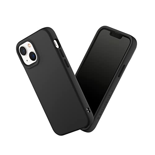 RHINOSHIELD Case kompatibel mit [iPhone 13 Mini] | SolidSuit - Stoßdämpfende & schlanke Schutzhülle mit Premium Finish - 3.5 Meter Fallschutz - Austauschbare Kamera-Ringe - Klassik Schwarz von RhinoShield