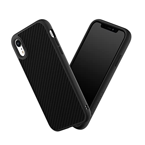 RHINOSHIELD Case kompatibel mit [iPhone XR] | SolidSuit - Stoßdämpfende & schlanke Schutzhülle mit Premium Finish - 3.5 Meter Fallschutz - Austauschbare Kamera-Ringe- Karbonfaser Textur von RhinoShield