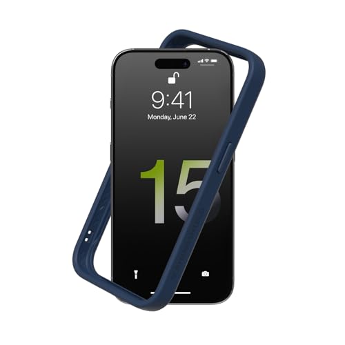 RhinoShield Bumper Case kompatibel mit [iPhone 15 Pro Max] | CrashGuard - Stoßdämpfende Schutzhülle im schlanken Design - 3.5 Meter Fallschutz - Marineblau von RhinoShield