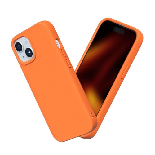 RhinoShield Case kompatibel mit [iPhone 15] | SolidSuit - Stoßdämpfende & schlanke Schutzhülle mit Premium Finish - 3.5 Meter Fallschutz - Orange von RhinoShield
