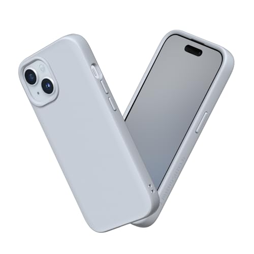 RhinoShield Case kompatibel mit [iPhone 15] | SolidSuit - Stoßdämpfende & schlanke Schutzhülle mit Premium Finish - 3.5 Meter Fallschutz - Silbergrau von RhinoShield