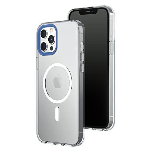 RhinoShield Clear Case kompatibel mit MagSafe für [iPhone 12 Pro Max]|Überragende Magnetstärke, Vergilbungsresistenz, Kristallklar, optimaler Schutz und personalisierbar - Kobaltblau Kamera-Ring von RhinoShield