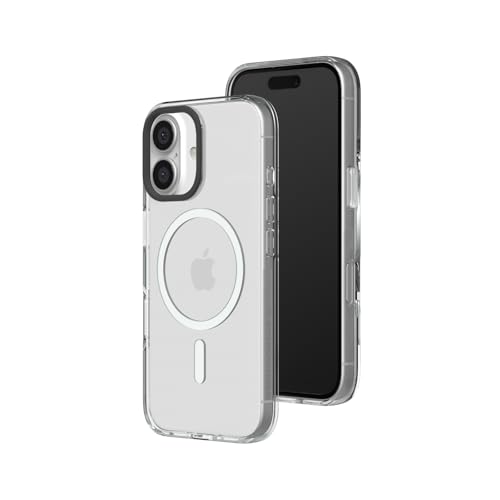 RhinoShield Clear Case kompatibel mit MagSafe für [iPhone 16]|Überragende Magnetstärke, Vergilbungsresistenz, Kristallklar, optimaler Schutz und personalisierbar - Schwarz Kamera-Ring von RhinoShield