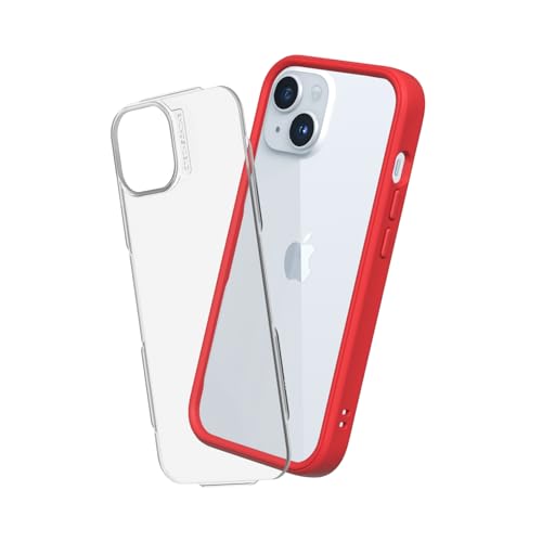 RhinoShield Modulares Case kompatibel mit [iPhone 15] | Mod NX - Anpassbare & stoßdämpfende Schutzhülle im schlanken Design - 3.5 Meter Fallschutz - Rot von RhinoShield