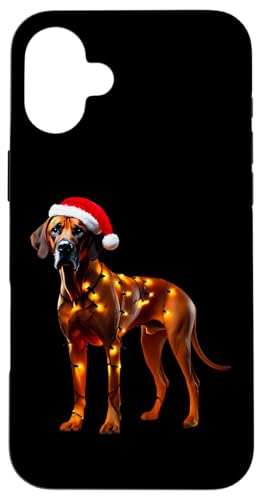 Hülle für iPhone 16 Plus Rhodesian Ridgeback Weihnachtsmannmütze Weihnachtsbeleuchtung Hundebesitzer Mama von Rhodesian Ridgeback Christmas Products