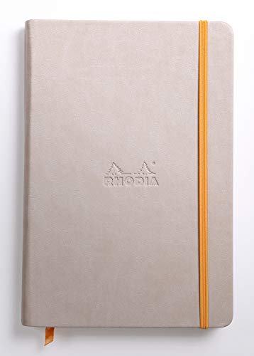 Rhodia 118725C Rhodiarama Book (DIN A5, 14,8 x 21 cm Notizbuch mit Gummizug, blanko, 96 Blatt) 1 Stück beige von Rhodia