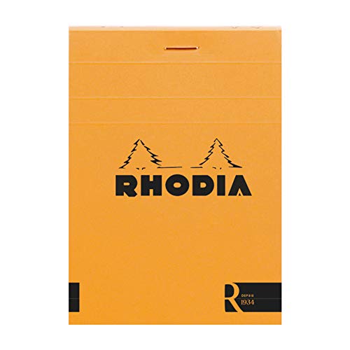 Rhodia 122007C Notizblock (elfenbein, blanko, 90 g, 85 x 120 mm, 70 Blatt, ideal für Ihre Notizen) 1 Stück orange von Rhodia