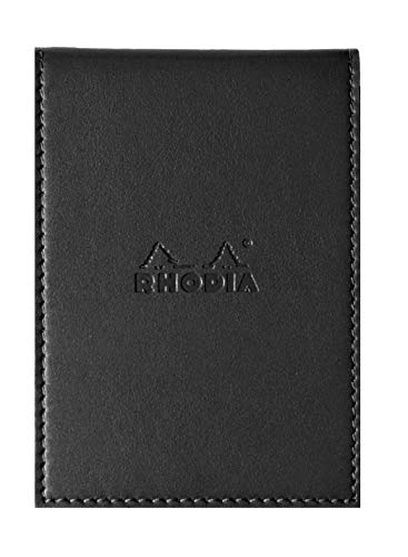 Rhodia 218119C ePURE N°11 Notizblock (mit Schutzhülle aus Kunstleder, 8,4 x 11,5 cm, 80g, elfenbein, liniert) 1 Set, schwarz von Rhodia