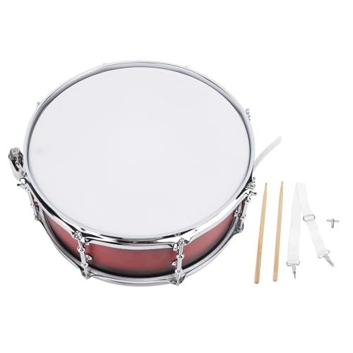 Snare Drum, 14 Zoll Snare Drum Kit 8 Lug Design Band Drum Snare White PET Drumheads Trommel mit Riemen und Drumsticks für Erwachsene Anfänger Marching Band von RiToEasysports