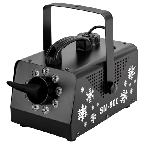 Schneemaschine, 900W Schneemaschine mit Fernbedienung, DJ Party Schnee Maschine LED Licht Effekt Snow Schaum Disco für Halloween, Weihnachten, Hochzeit, Partys und DJ-Bühne von RibasuBB