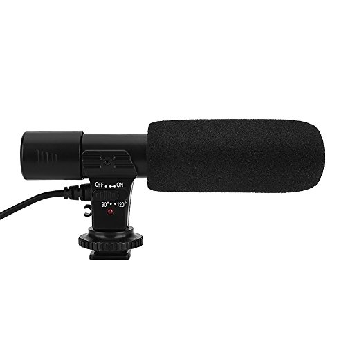 Richer-R Richtrohrmikrofon, Mini Professional Stereo Mikrofon,Stereo Camcorder Mikrofone Photografie Kamera,Video Mikrofon mit Stoßfeste Halterung für Videokamera von Richer-R
