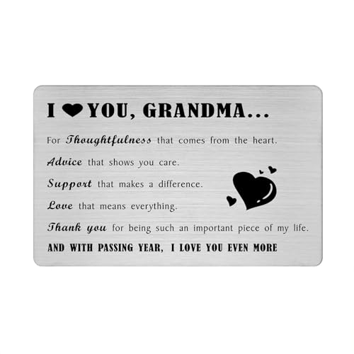 Richesele "I Love You Grandma" Geschenke – Oma Geburtstag Weihnachten Geschenkidee – Oma Muttertag Karte – personalisiertes Oma Geschenk von Richesele