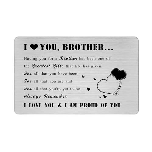 Richesele Karte für Bruder von Schwester – To My Brother Wallet Card – Bruder Geburtstag Abschlussgeschenke – Happy Christmas Brother Karte von Richesele