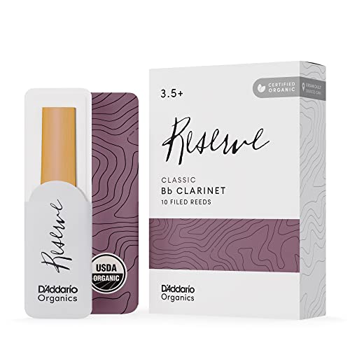 D'Addario Organisch Classic Bb Klarinettenblätter - Rohrblätter für Klarinette - Das erste und einzige Bio-Schilfrohr - 3.5+ Stärke, 10 Packung D'Addario Organisch Classic Bb Klarinettenblätter - Rohrblätter für Klarinette - Das erste und einzige Bio-Schilfrohr - 3.5+ Stärke, 10 Packung von D'Addario