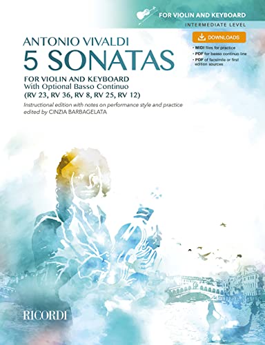 Antonio Vivaldi-5 Sonatas for violin and keyboard-BOOK+AUDIO-ONLINE von Ricordi