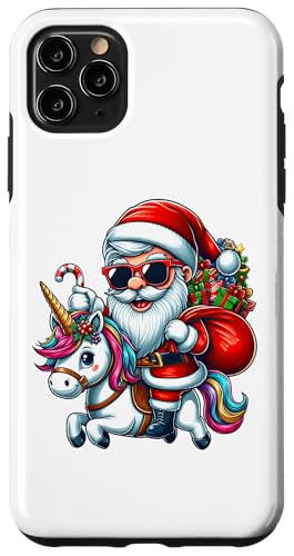 Hülle für iPhone 11 Pro Max Weihnachtsmann reitet ein Einhorn Weihnachten Jungen Mädchen Kinder von Riding with Santa