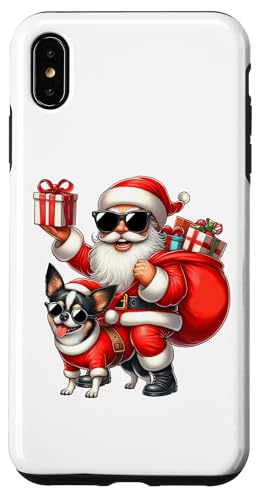 Hülle für iPhone XS Max Weihnachtsmann reitet Chihuahua Hund Weihnachten Jungen Mädchen Kinder von Riding with Santa