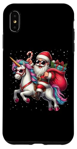 Hülle für iPhone XS Max Weihnachtsmann reitet ein Einhorn Weihnachten Schnee Jungen Mädchen von Riding with Santa