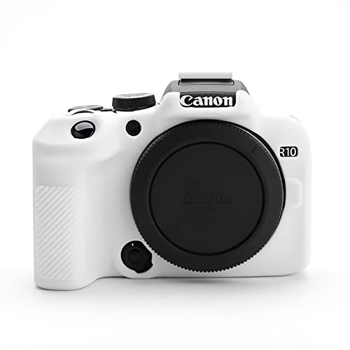 Rieibi EOS R10 Kameratasche - Silikonhülle für Canon eos R10 Digitalkamera - Schutzhülle Silikon für Canon R10 - Weiß von Rieibi