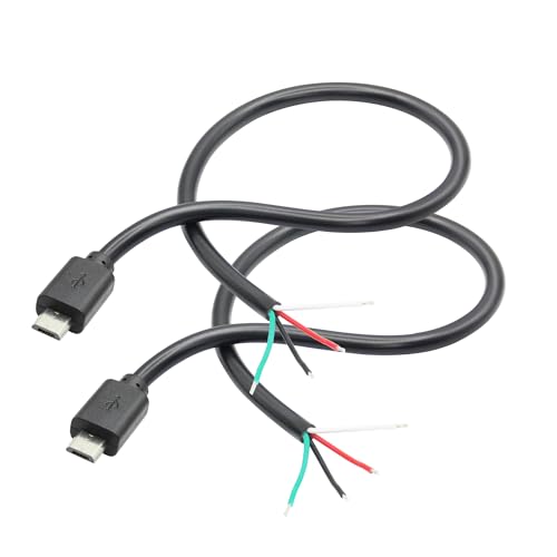 Kurzer Micro USB Stecker auf 4 Pin Bare Wire 11inch, Micro USB Stecker 5V/3A 4 Pin Pigtail Wire Open End Strom- und Datenkabel, für Micro USB Geräte Installiert oder Ersatz Reparatur DIY Kabel von Riertostng