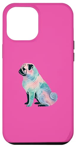 Hülle für iPhone 12 Pro Max Niedlicher Mops in Aquarell-Pastell, Mops-Liebhaber, Mops-Liebe, Mops von RightUR Pug Lover