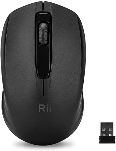 Rii RF 2.4 GHz Wireless Optische Maus im lieferumfang enthalten Wireless USB Dongle, schwarz von Rii