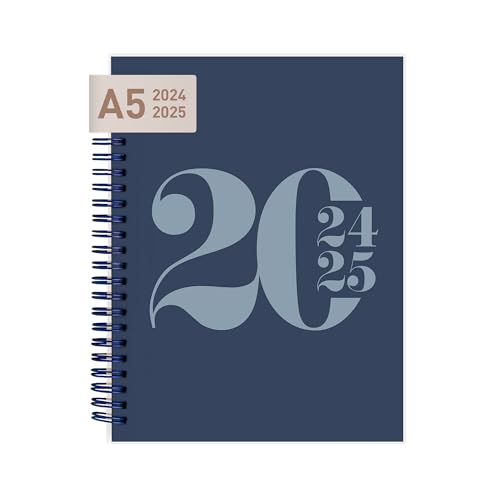 Rileys & Co - Kalender 2024 2025 A5 - Schülerkalender - Schulplaner - Studienplaner - Semesterplaner - Perfekt für Schüler, Studenten, Berufstätige - Blau (20 x 15 cm) - auf Französisch von Rileys & Co