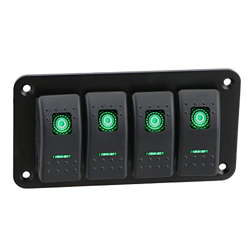 Riloer 3/4/5/6/8 Gang-Kombinations-Schalter-Panel, 12V / 24V Modifizierte Wipp-Kippschalter-Panel-Aufkleber mit LED-Licht, universell für Marine Boot Auto RV Camper Caravan von Riloer