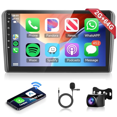 2G+64G Wireless Carplay Android 13 Autoradio 2 Din für Audi A3 S3 RS3 8P 8VS 8PA 9 Zoll Autoradio mit Android Auto Navi GPS WiFi Mirror Link Bluetooth FM/RDS Radio DAB/OBD/DVR/EQ/SWC Rückfahrkamera von Rimoody