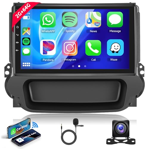 2G+64G Wireless Carplay Android Autoradio 2 Din für Chevrolet Malibu 2012-2015 mit Android Auto Navi GPS WiFi 9 Zoll Autoradio mit Mirror Link Bluetooth FM/RDS/DAB/OBD Lenkradsteuerung Rückfahrkamera von Rimoody