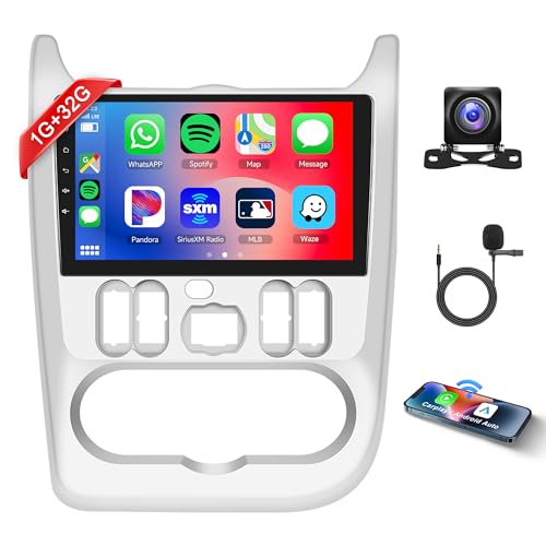 1G+32G Wireless Carplay Android 13 Autoradio 2 Din für Renault Logan 1 Sandero 2009-2015 Dacia Duster 2010-2017 9 Zoll Autoradio mit Android Auto Navi GPS WiFi Bluetooth FM/RDS/SWC Rückfahrkamera von Rimoody